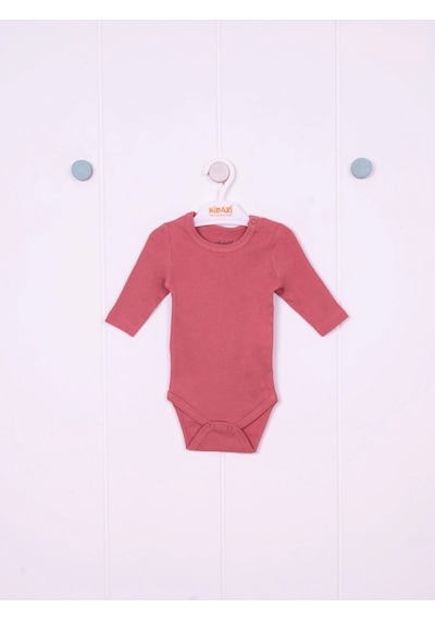 Julayla Kidaxi Uzun Kollu Çıtçıtlı Koyu Pembe Bebek Body Koyu Pembe