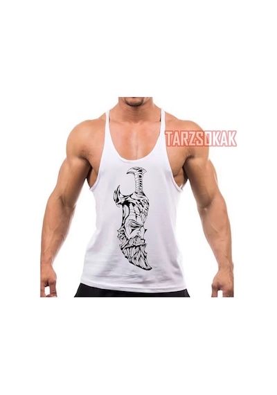Tarzsokak Gym Tank Top Fitness Sporcu Atleti Gym92 Beyaz
