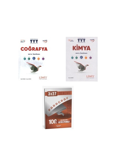 2027 2027 Limit Tyt Coğrafya + Kimya Soru + Anla Kazan Paragraf Deneme 3'lü Set