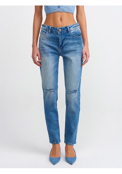 Dilvin Düşükbel Comfort Likra Denim Pantolon 101a71440 Koyu Mavi