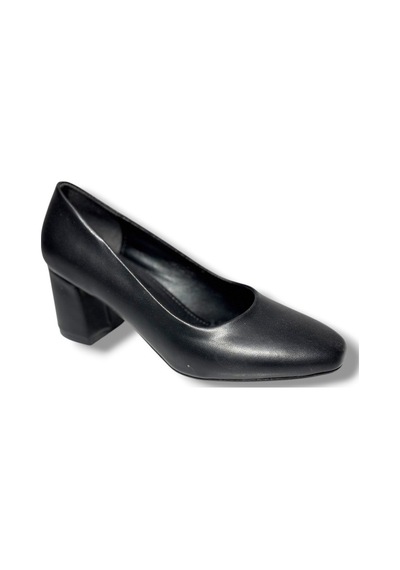 Cshoes 176-26 Cilt Deri Kare Topuklu Kadın Ayakkabı Siyah