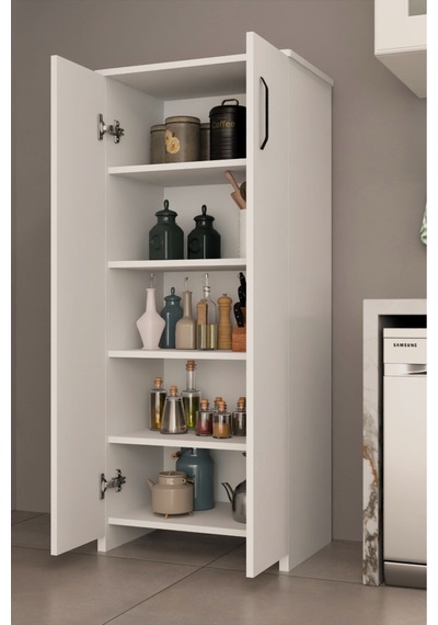 2 Kapaklı 5 Raflı Çok Amaçlı Dolap - Mutfak Dolabı - Banyo Dolabı - Kiler Dolabı Beyaz - 655335352 Beyaz 2 Kapaklı 5 Raflı Çok Amaçlı Dolap - Mutfak Dolabı - Banyo Dolabı - Kiler Dolabı Beyaz - 655335352 Beyaz