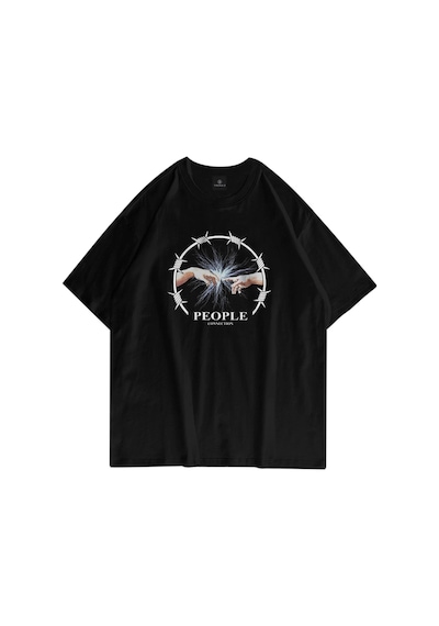 Tarzsokak Unisex People Connection Siyah Tshirt Siyah