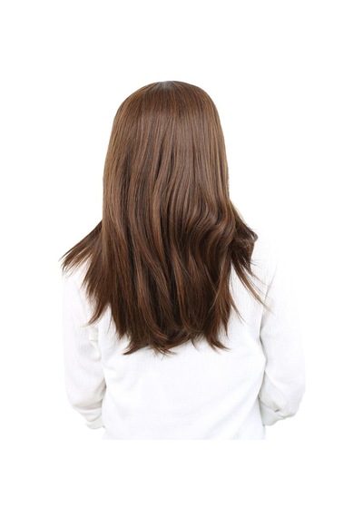 Kahkülsüz Fiber Sentetik Orta Boy Düz Peruk / Kahve Karamel - Joby-462159 Renkli