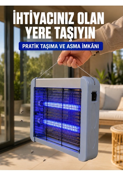 12w Elektrikli Sinek Öldürücü Çift Uv Işıklı Asılabilir Böcek Öldürücü Lamba - Lisinya