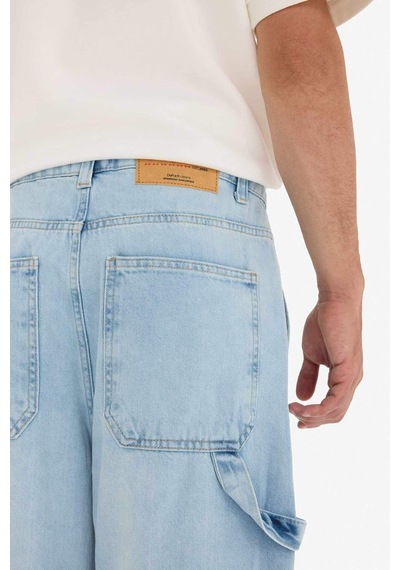 Defacto Skater Fit Geniş Paça Jean Yıkamalı Pantolon F5668ax25aunm39 Mavi
