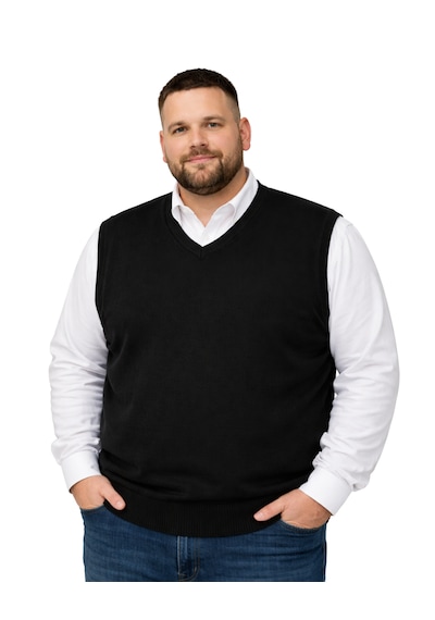 Battalmoda Erkek Büyük Beden Siyah V Yaka Süveter 3xl-4xl-5xl-6xl