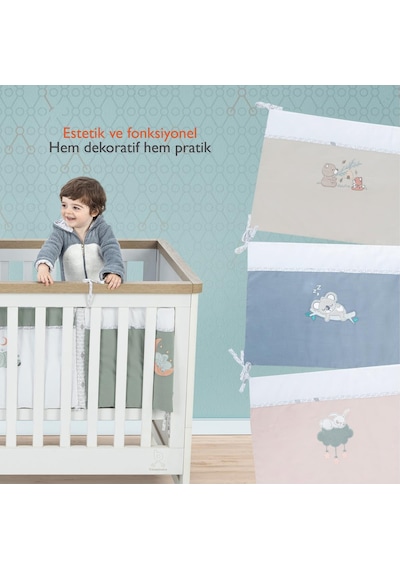 Gezenbebe Hero Bebek Ve Çocuklar İçin Nakışlı Karyola Kenar Koruyucu 40x180
