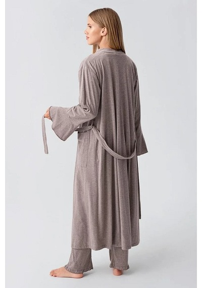 Artış Collection Artış 23112 Lohusa Pijama Takımı Kahverengi