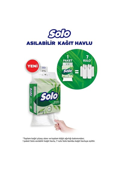 Solo Asılabilir Kağıt Havlu 1 Paket 1pk 7 Rulo 2 Li Set