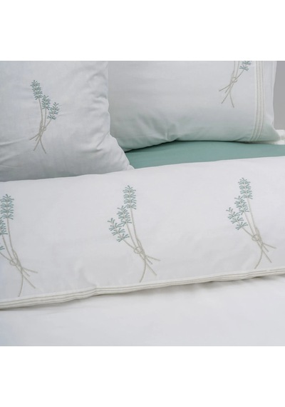 Snowdrop Nakışlı 7 Parça Çift Kişilik Nevresim Takımı Adaçayı Yeşili-yumuşak Beyaz