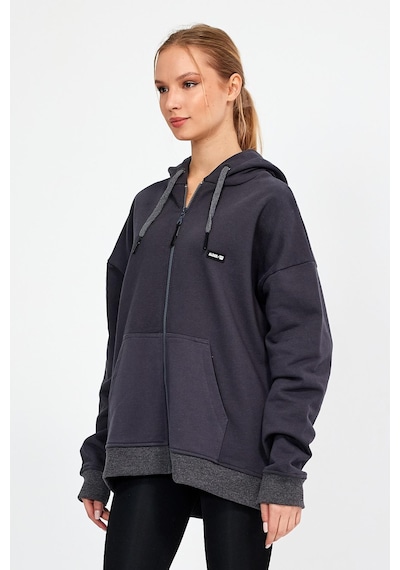 Alexandergardı Fermuarlı Kapüşonlu Oversize Sweatshirt B22-75300 Antrasit