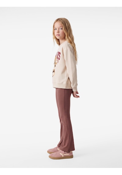 Koton Beli Lastikli Slim Fit İspanyol Paça Tayt Lila 7wkg40036ak