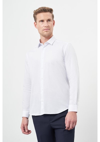 İmza Beyaz Uzun Kol Çizgili Desen Gabardin Sert Yaka Cepsiz Pamuklu Classic Slim Fit Gömlek 1004245205 Beyaz İmza Beyaz Uzun Kol Çizgili Desen Gabardin Sert Yaka Cepsiz Pamuklu Classic Slim Fit Gömlek 1004245205 Beyaz