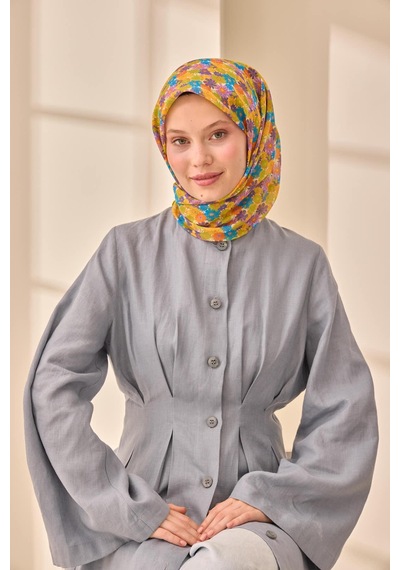 Silk Home Soft Eşarp 73092-33 Sarı, Gök Mavi, Turuncu, Çimen Yeşili, Mor