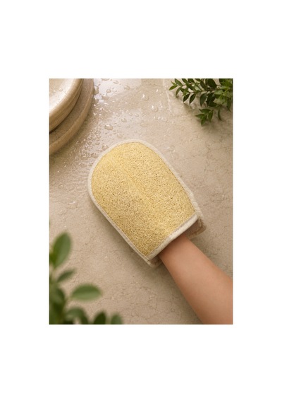 Çift Taraflı Eldiven Kabak Lifi 23x16 Cm Doğal Banyo Ve Peeling Lifi Gri - 56498709 Gri