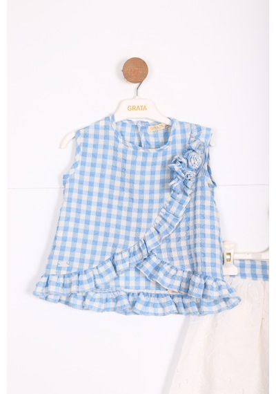 Xo Kids Kız Çocuk Etek Takım 1-5 Yaş 9067 Mavi