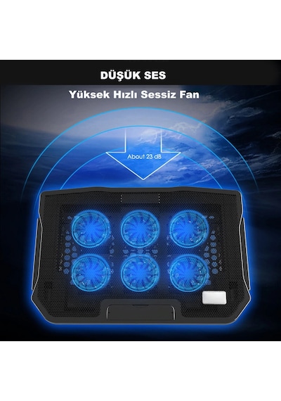 DailyLink 15.6 inç 6 Fanlı Dizüstü Sessiz Laptop Soğutucu Standı