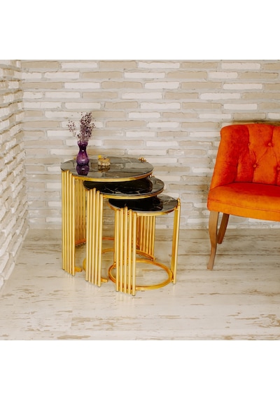 Lioon Art Piano Siyah Mermer Desen Gold Zigon