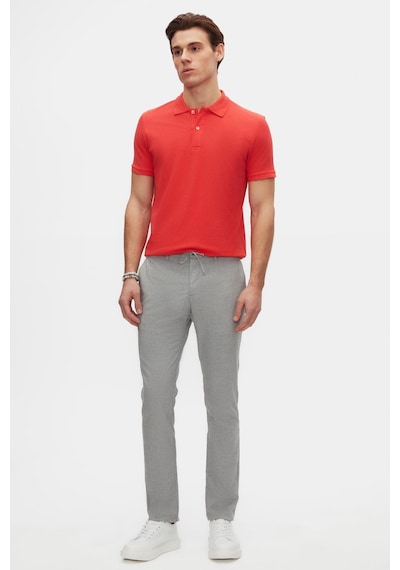 D's Damat Ds Damat Slim Fit Gri Beli Lastikli Bağcıklı Fermuarlı Likralı Rahat Jogger Pantolon 2HC03ORTJGR01 Gri