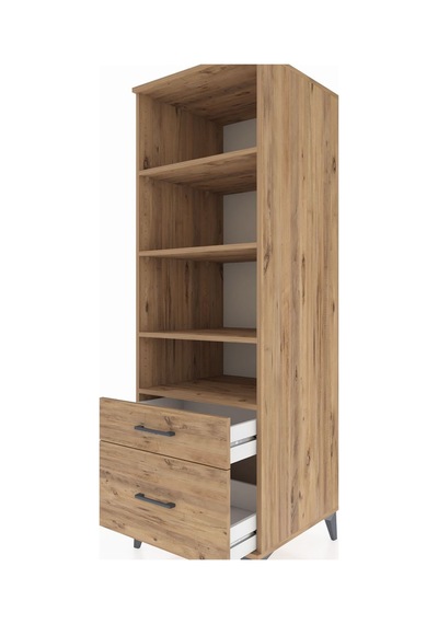 Kronos Dolap 4 Raflı 2 Çekmeceli 60x59x182 Çam-çam Çam