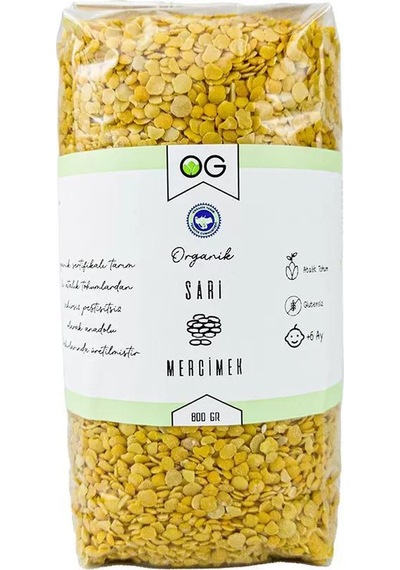 Organik Sarı Mercimek +6ay 800gr