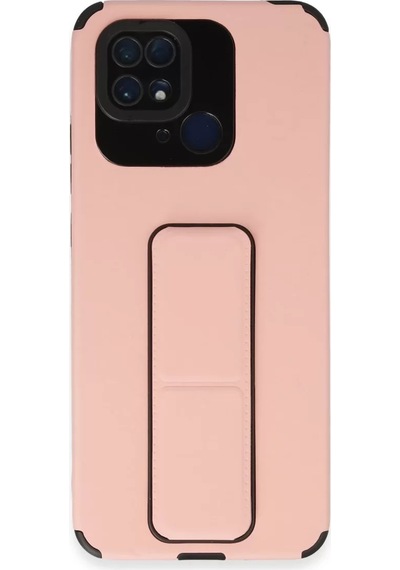 Newface Xiaomi Redmi 10c Kılıf Mega Standlı Silikon - Pudra