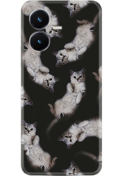 Vivo Y22S Kilif Silikon Desen Sevimli Kedicikler 1785 566402247