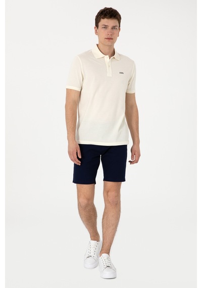 U.S. Polo Assn. Erkek Regular Fit Polo Yaka Krem Basic Tişört 50306007-VR071