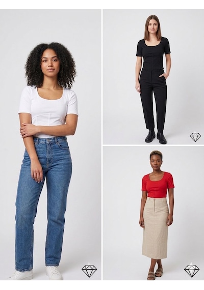 Kadın Basic Slim Fit Tişört , Modern Ve Rahat Günlük Stil Beyaz Kadın Basic Slim Fit Tişört , Modern Ve Rahat Günlük Stil Beyaz