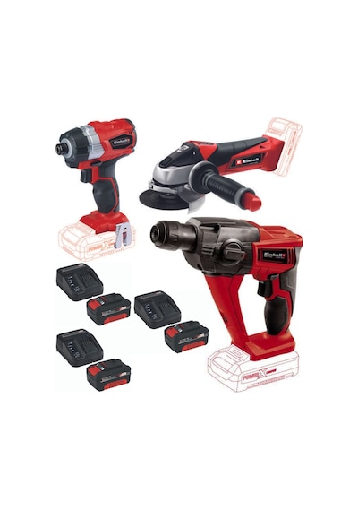 Einhell TE-CI 18 bl Vidalama TE-AG 18/115 TE-HD 18 3x4.0ah Set