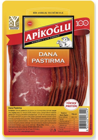 Dilimlenmiş Seçme Dana Pastırma 90 Gr. Üçlü Paket Toplam 270 Gr.