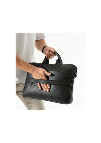 West Polo Westpolo Vegan Deri Unisex Laptop, Evrak Çantası - Siyah