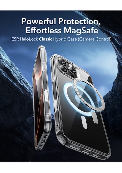 Esr Apple Uyumlu iPhone 16 Pro Max Halolock Magsafe Classic Hybrid Silikon Kılıf - Kamera Kontrol Buton Şeffaf
