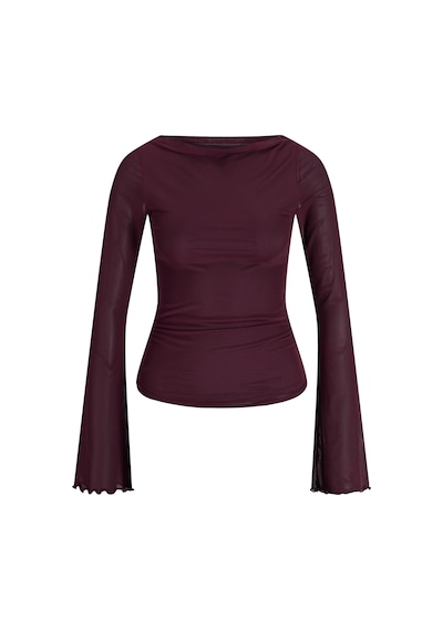 Jack & Jones Kadin Kayik Yaka Tisört - Minna - 12280223 Cabernet