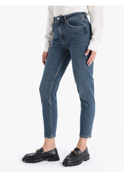 Colins 896 Maria Mom Fit Yüksek Bel Daralan Paça Mavi Kadın Pantolon Cl1066401 Mavi