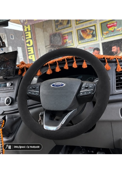 Ford Fiesta Mk8 Direksiyon Kılıfı Alcantara Süet Monza Black Serisi Siyah 2018-2023