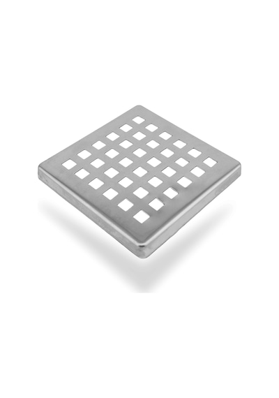 Krom Yer Süzgeci Kare Gider Kapağı 10cmx10cm Paslanmaz Çelik Banyo Duş Yer Sifonu Izgaralı Kapak