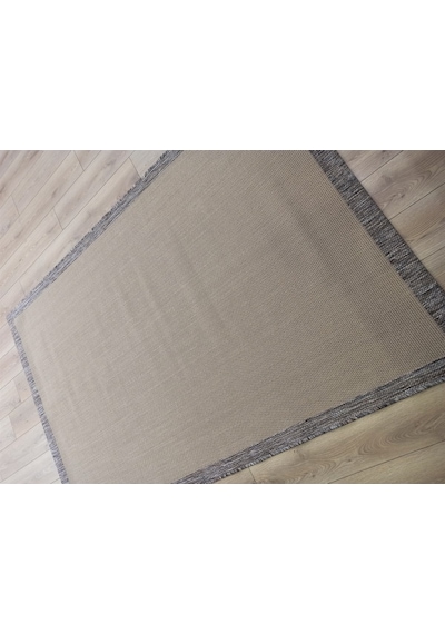 Çam Halı Sisal 9709 Bej / Gri Bordürlü Jüt Sisal Kilim - 80x300