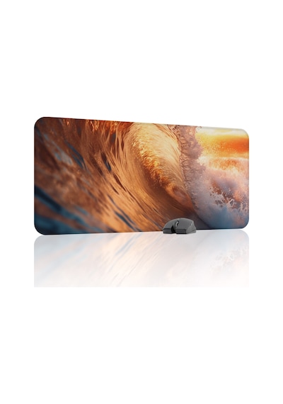 Dalgalar Kaymaz Dikişli Kauçuk Oyuncu Mousepad V1 - 90x40 Xxl Gaming Mouse Pad Fare Altlığı