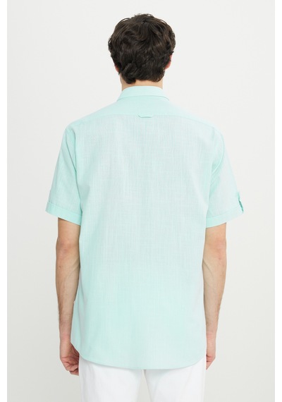 AC&Co / Altınyıldız Classics Erkek Mınt Comfort Fit Düğmeli Yaka %100 Pamuk Flamlı Kısa Kollu Casual Gömlek 4A2022200132MINL Mint AC&Co / Altınyıldız Classics Erkek Mınt Comfort Fit Düğmeli Yaka %100 Pamuk Flamlı Kısa Kollu Casual Gömlek 4A2022200132MINL Mint