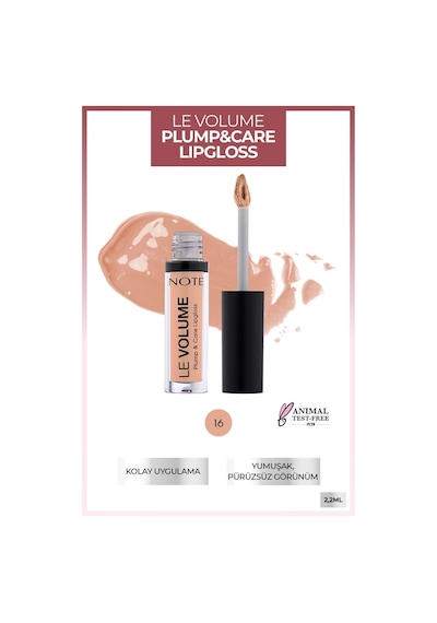 Note Cosmetique Le Volume Plump & Care Lipgloss Nemlendirici Dudak Parlatıcısı - 16 Nude Style - Nude
