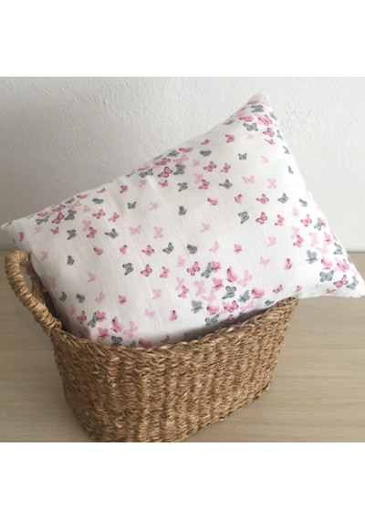 %100 Pamuklu Müslin Bebek Yastık Kılıfı 35x45 1 Adet Pembe