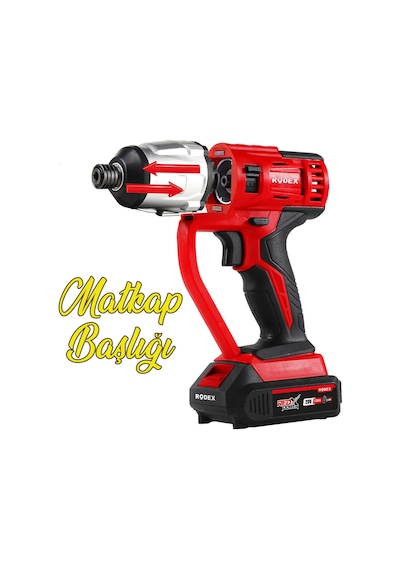 Rodex RPX2708F Şarjlı Akülü Matkap Çok Amaçlı 7 Değişebilir Başlıklı Matkap Vidalama 8 Parça