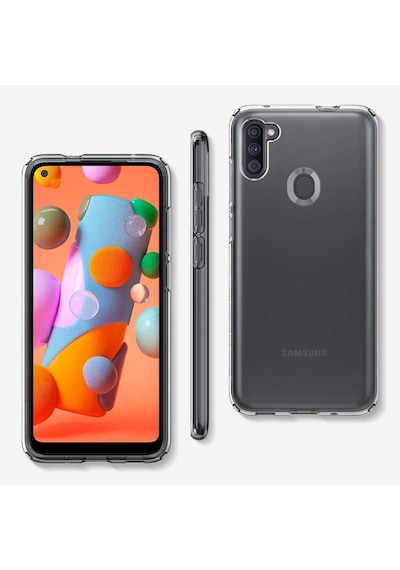 Spigen Galaxy M11 / Galaxy A11 İle Uyumlu Kılıf Liquid Crystal 4 Tarafı Tam Koruma Crystal Clear Şeffaf