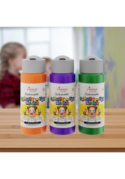 Yeşil, Mor, Turuncu Parmak Boyası 3'lü Set 3x60 Ml Diğer