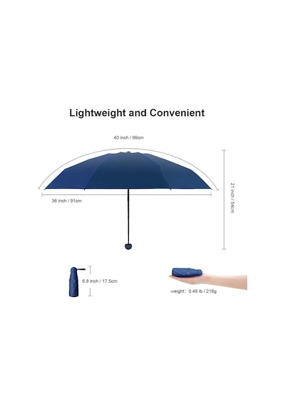Mi'umbrella 8 Tel Kapsül Şemsiye Lacivert