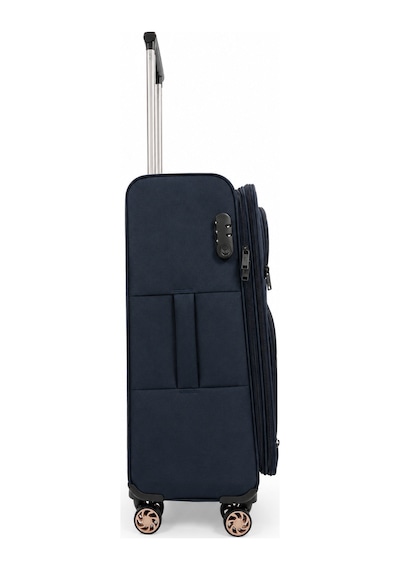 Fossil Unisex Kumaş Orta Boy Ultra Hafif Şifreli Körüklü Kendi Etrafında Dönebilen Valiz 010-02 Lacivert