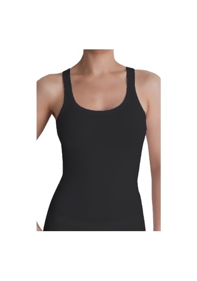 The Don Organic Blended Bayan Singlet - Ince Kenarlı Atlet Siyah