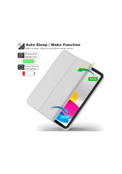Apple Uyumlu iPad 11.nesil 2025 / 10.nesil 2022 Kalem Bölmeli Standlı Smart Kılıf Kapaklı Kılıf